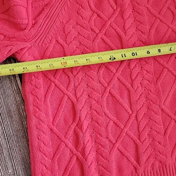 Talbots Pink Cable Knit Turtleneck Sweater - Picture 6 of 6